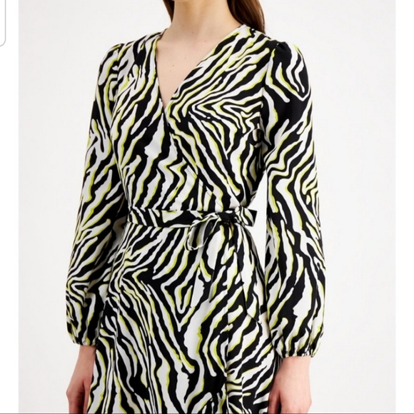Macy's Bar III Zebra Print Maxi Wrap Dress - Picture 4 of 6